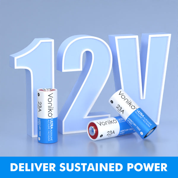 Voniko Premium Alkalne 23A Batteries - 12V 50mAh (Non-Rechargeable)