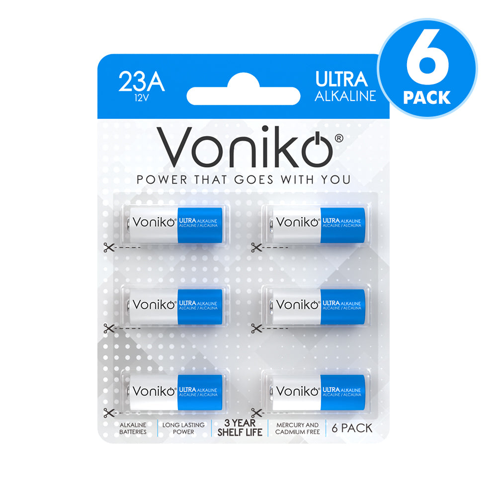Voniko Premium Alkalne 23A Batteries - 12V 50mAh (Non-Rechargeable)