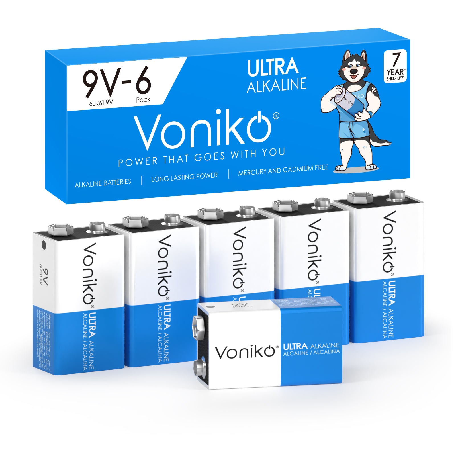 Voniko Premium Alkaline 9V Batteries - Multipack
