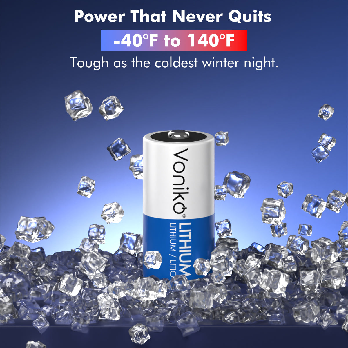 Voniko Lithium CR123A Batteries - 3V 1500mAh (Non-Rechargeable)