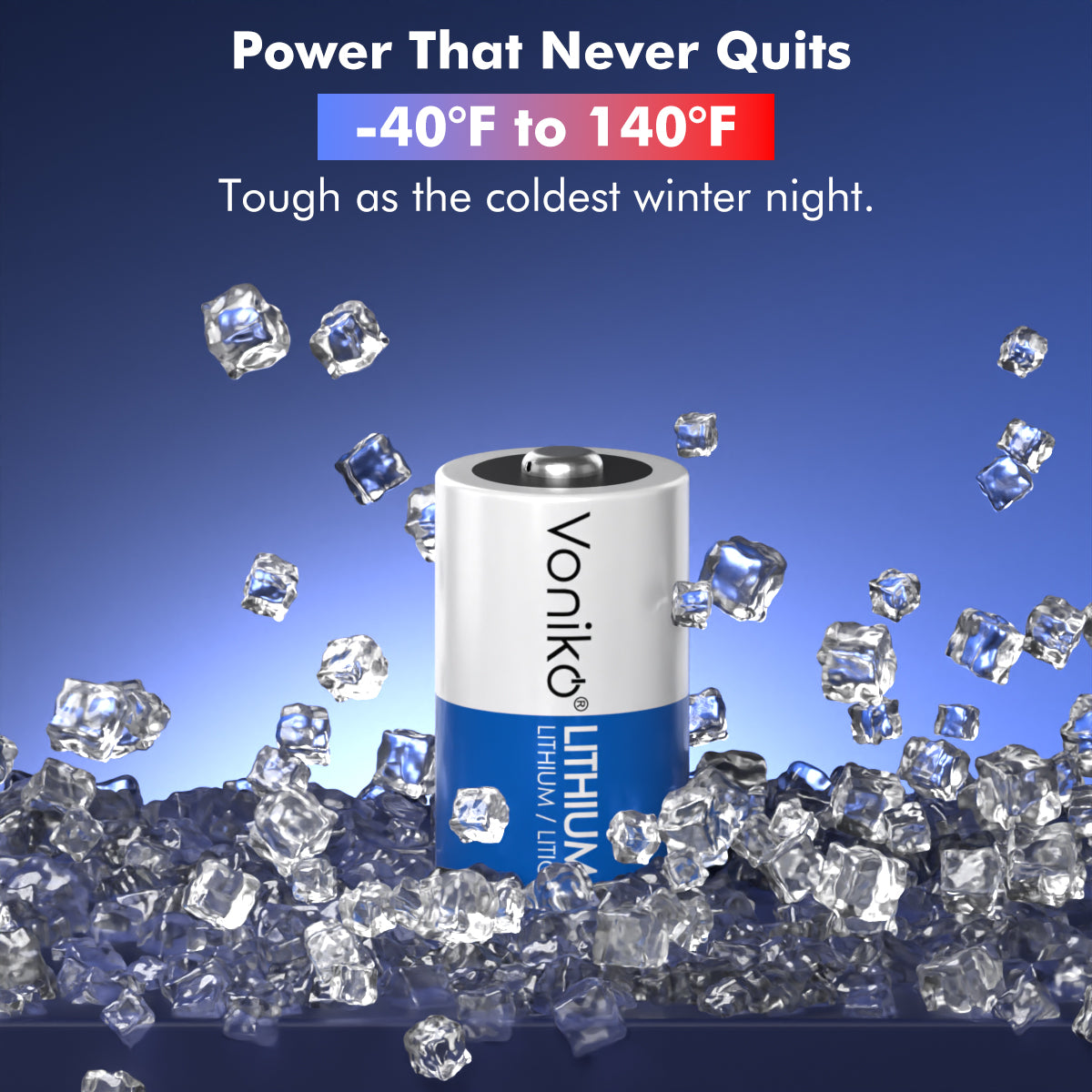 Voniko Lithium CR2 Batteries - 3V 800mAh (Non-Rechargeable)
