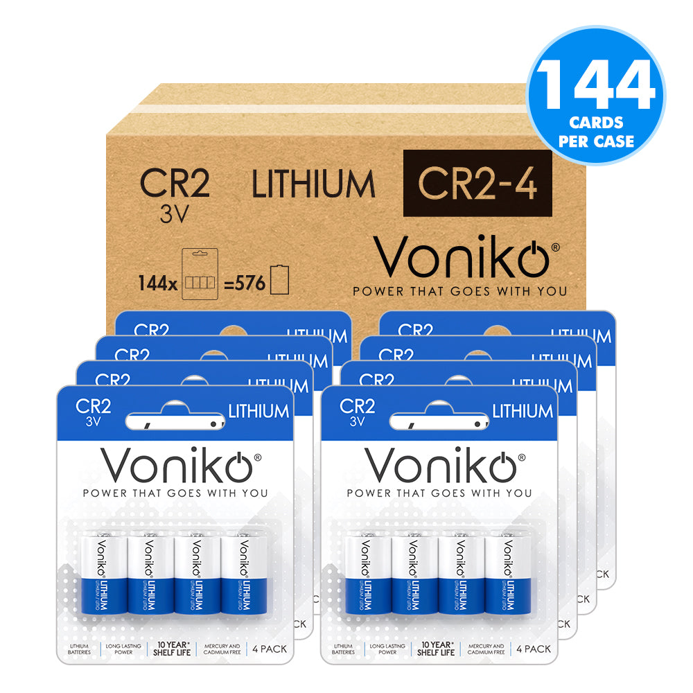 Voniko Lithium CR2 Batteries - 3V 800mAh (Non-Rechargeable)