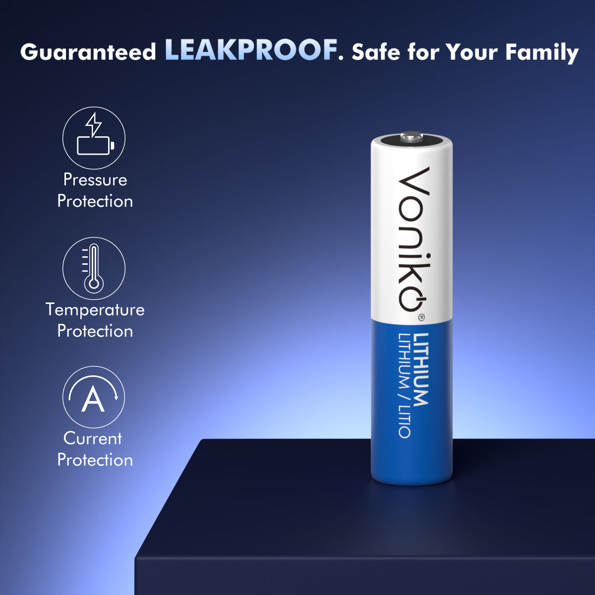 Voniko Lithium AAA Batteries - FR03 1.5V 1100mAh (Non-Rechargeable)