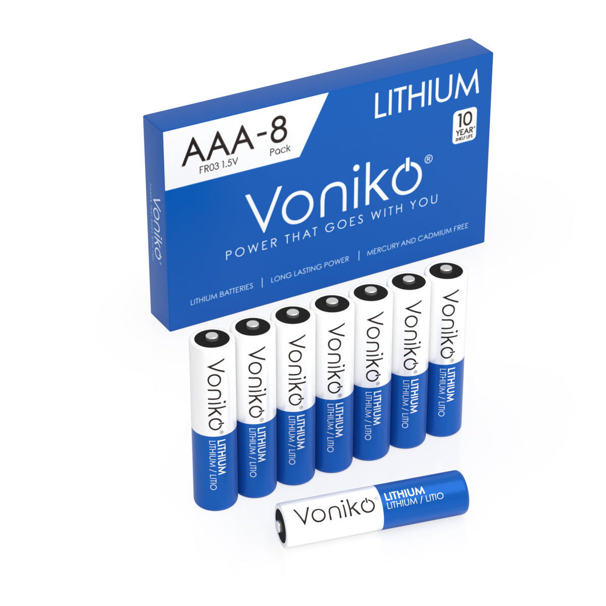 Voniko Lithium AAA Batteries - FR03 1.5V 1100mAh (Non-Rechargeable)
