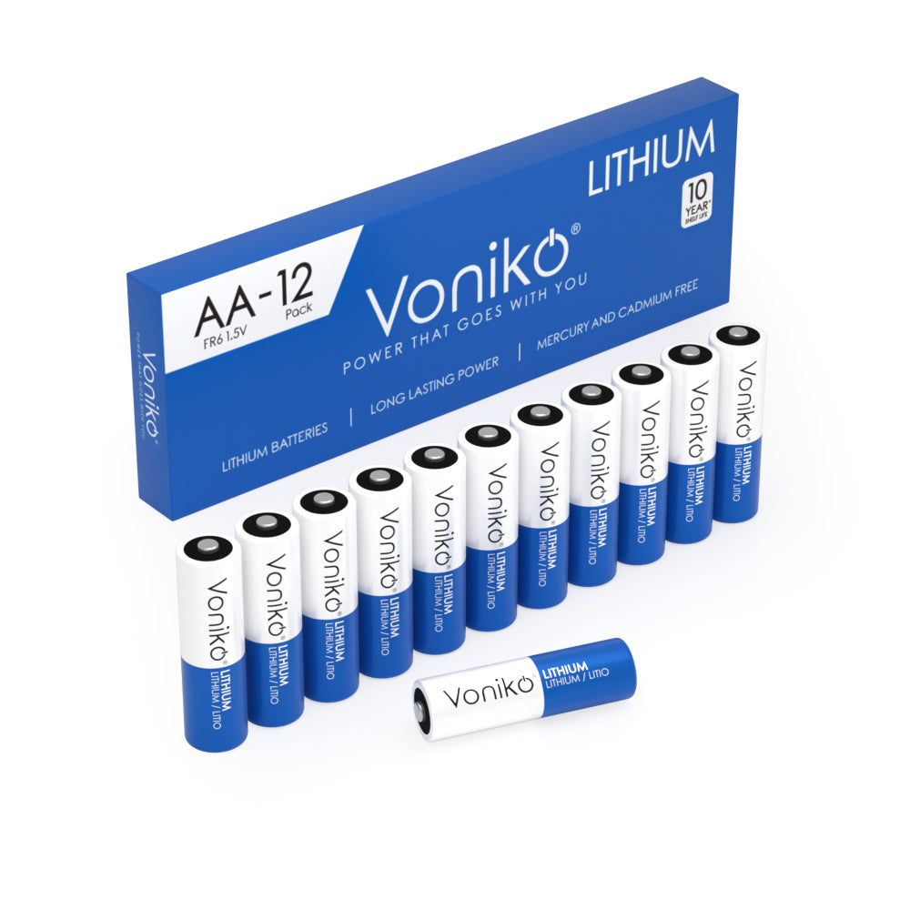 Voniko Lithium AA Batteries - FR6 1.5V 3000mAh (Non-Rechargeable)