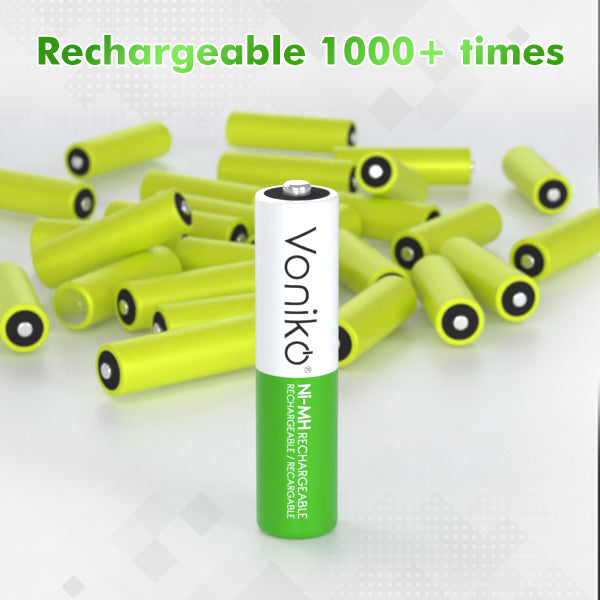 Voniko NiMH AAA Batteries - HR03 1.2V 850mAh (Rechargeable)