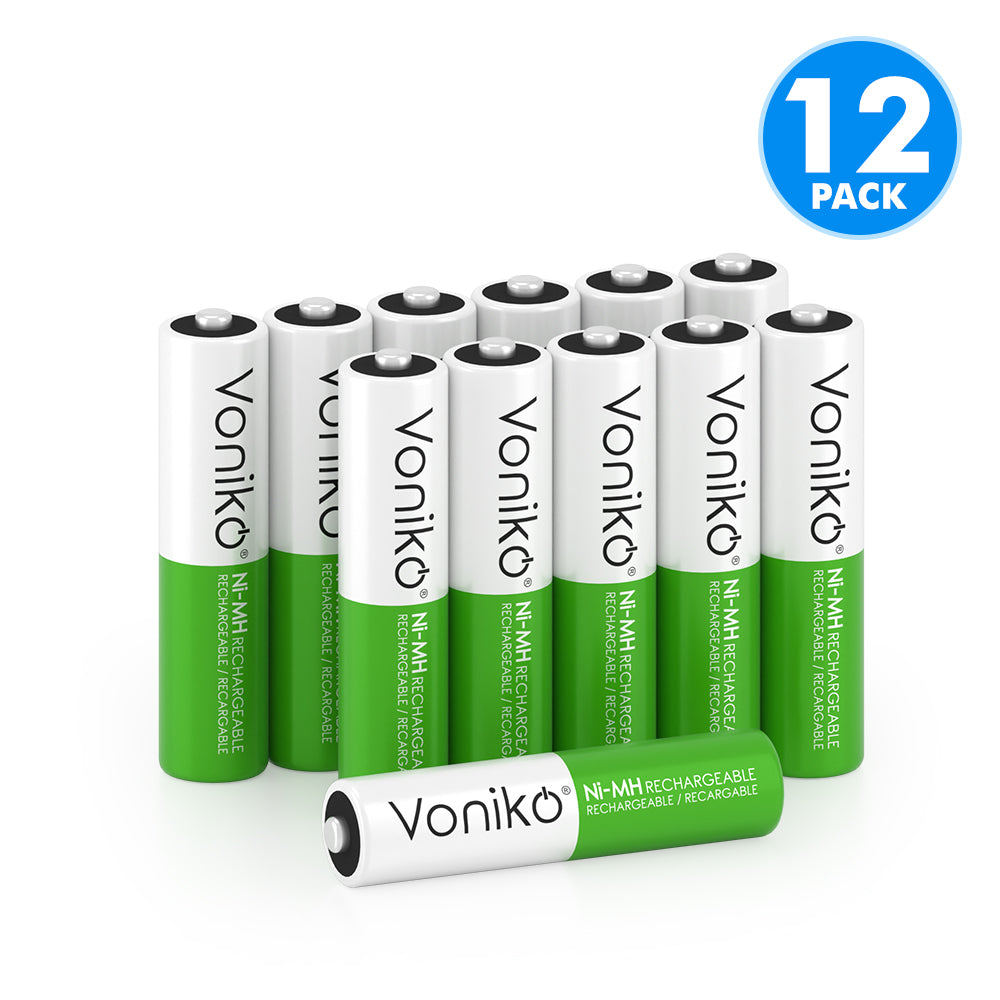Voniko NiMH AAA Batteries - HR03 1.2V 850mAh (Rechargeable)