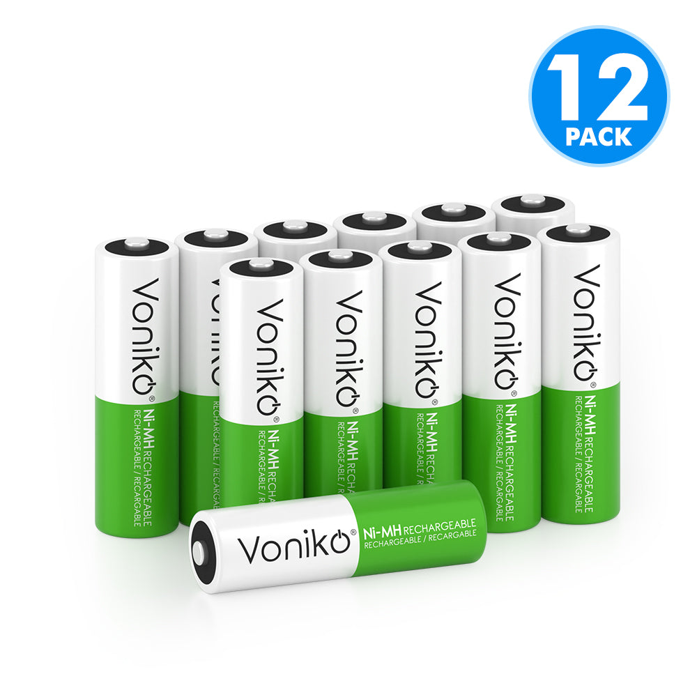 Voniko NiMH AA Batteries - HR6 1.2V 2100mAh (Rechargeable)
