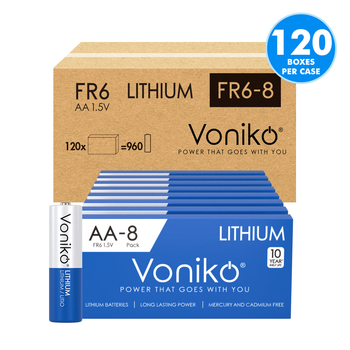 Wholesale FR6 AA Size Lithium Batteries