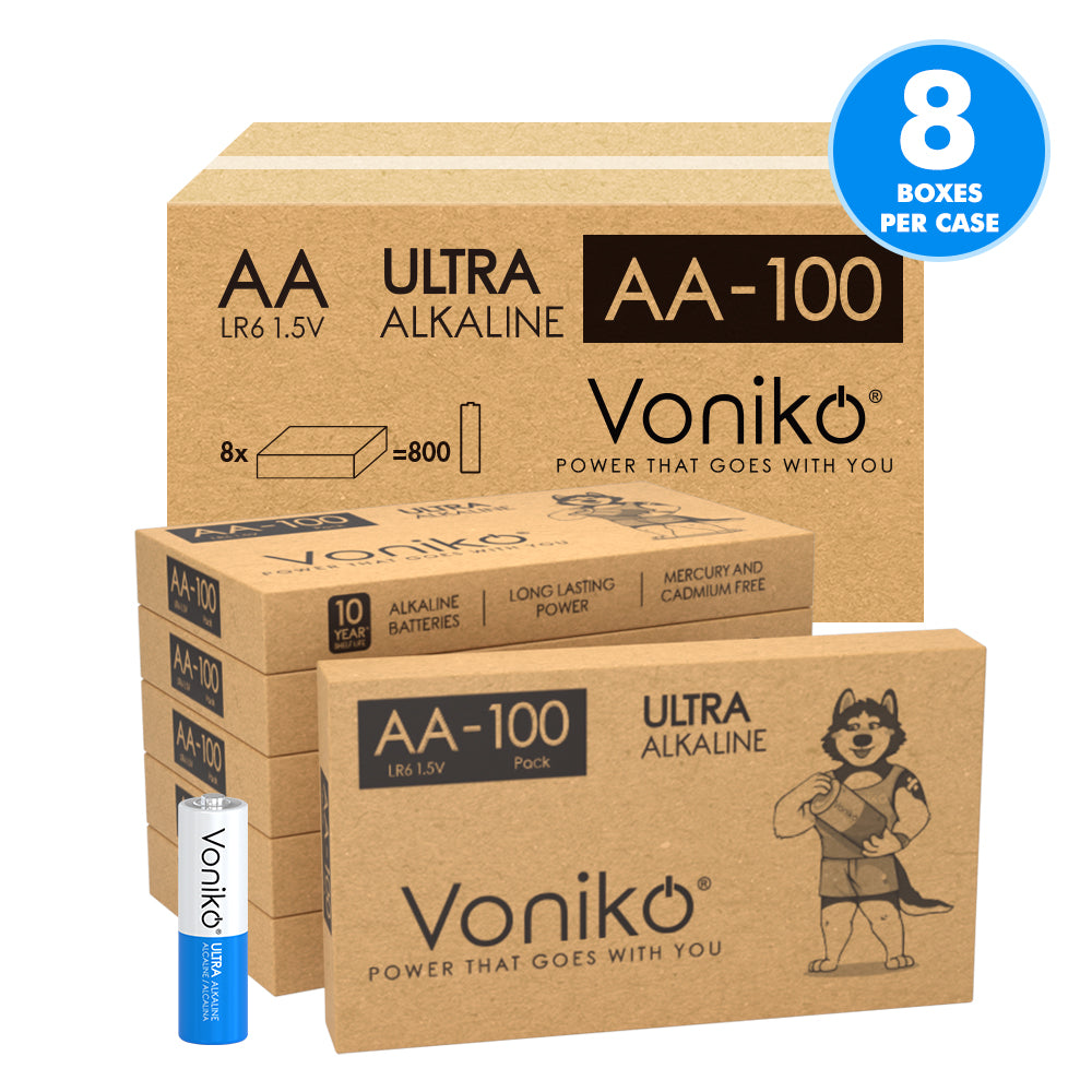 VONIKO PREMIUM ALKALINE AA BATTERIES - DOUBLE A 1.5V (NON-RECHARGEABLE)