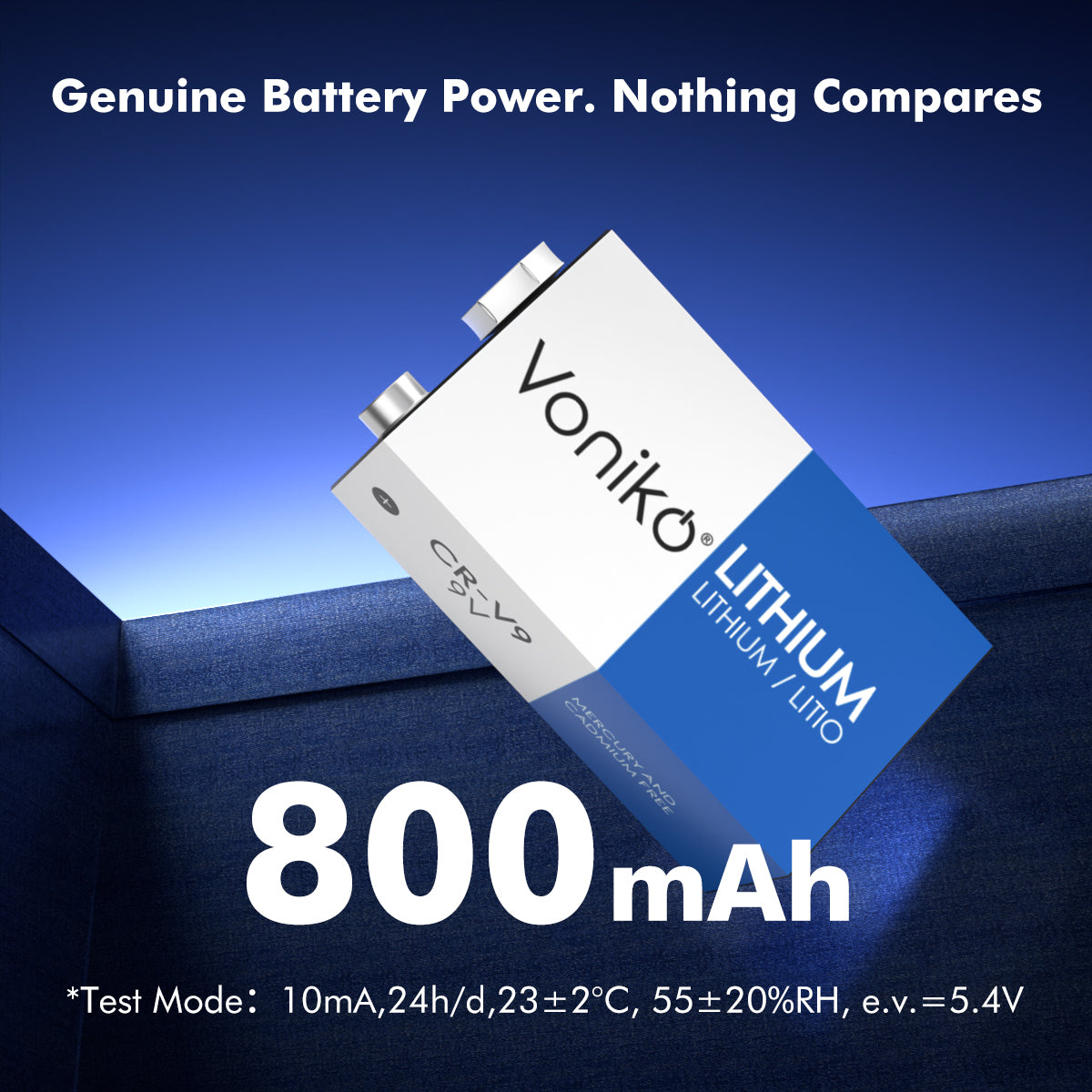 Voniko Lithium 9V Batteries - CR-V9 - 800mAh (Non-Rechargeable)