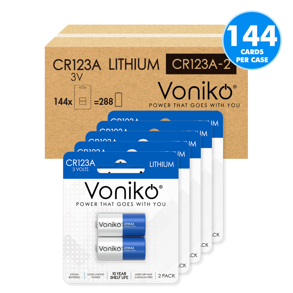 VONIKO LITHIUM CR123A BATTERIES - 3V (NON-RECHARGEABLE)
