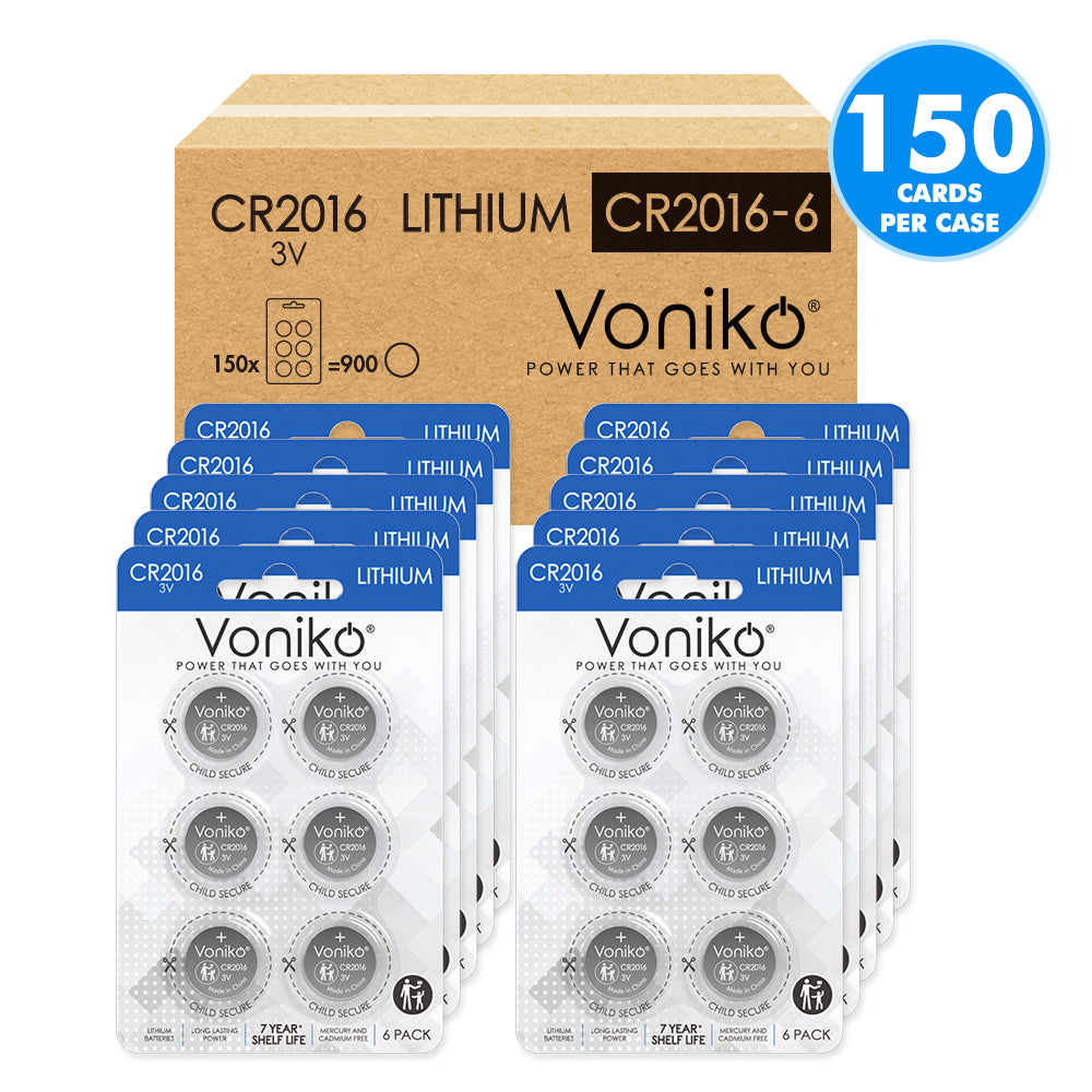 VONIKO LITHIUM CR2016 BATTERIES - 3V (NON-RECHARGEABLE)