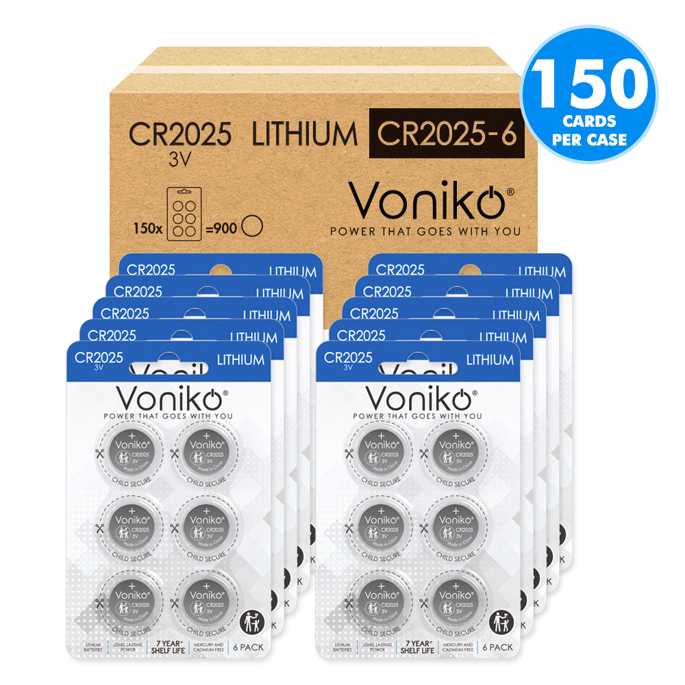 VONIKO LITHIUM CR2025 BATTERIES - 3V (NON-RECHARGEABLE)