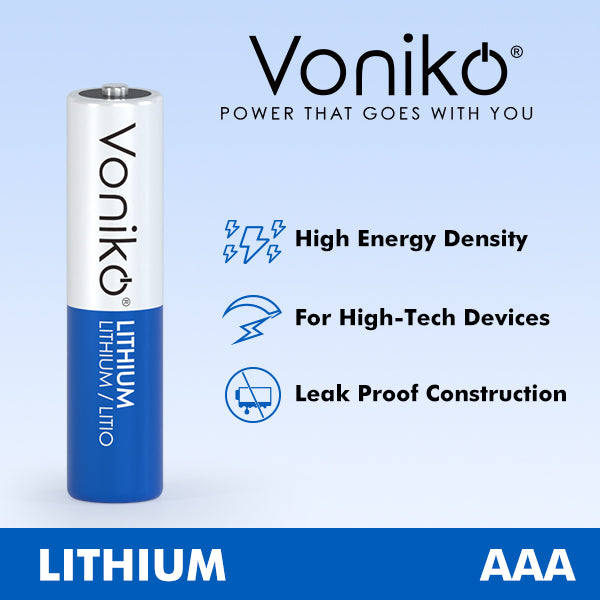 VONIKO LITHIUM AAA BATTERIES - FR03 1.5V (NON-RECHARGEABLE)