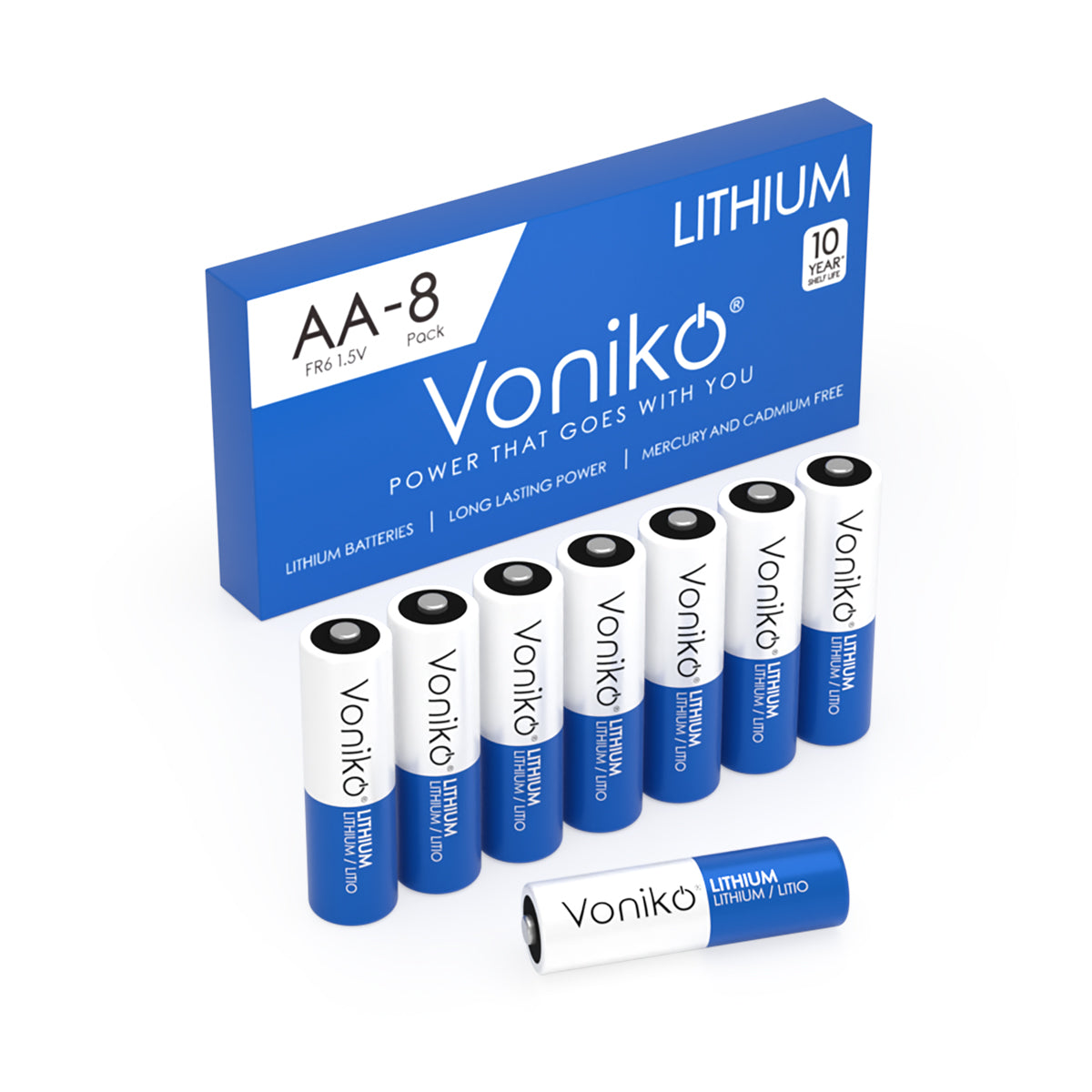 Voniko Lithium AA Batteries - FR6 1.5V 3000mAh (Non-Rechargeable)