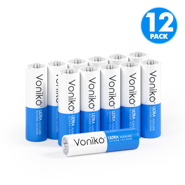 Voniko Premium Alkaline AA Batteries - Double A 1.5V 2900mAh (Non-Rechargeable)