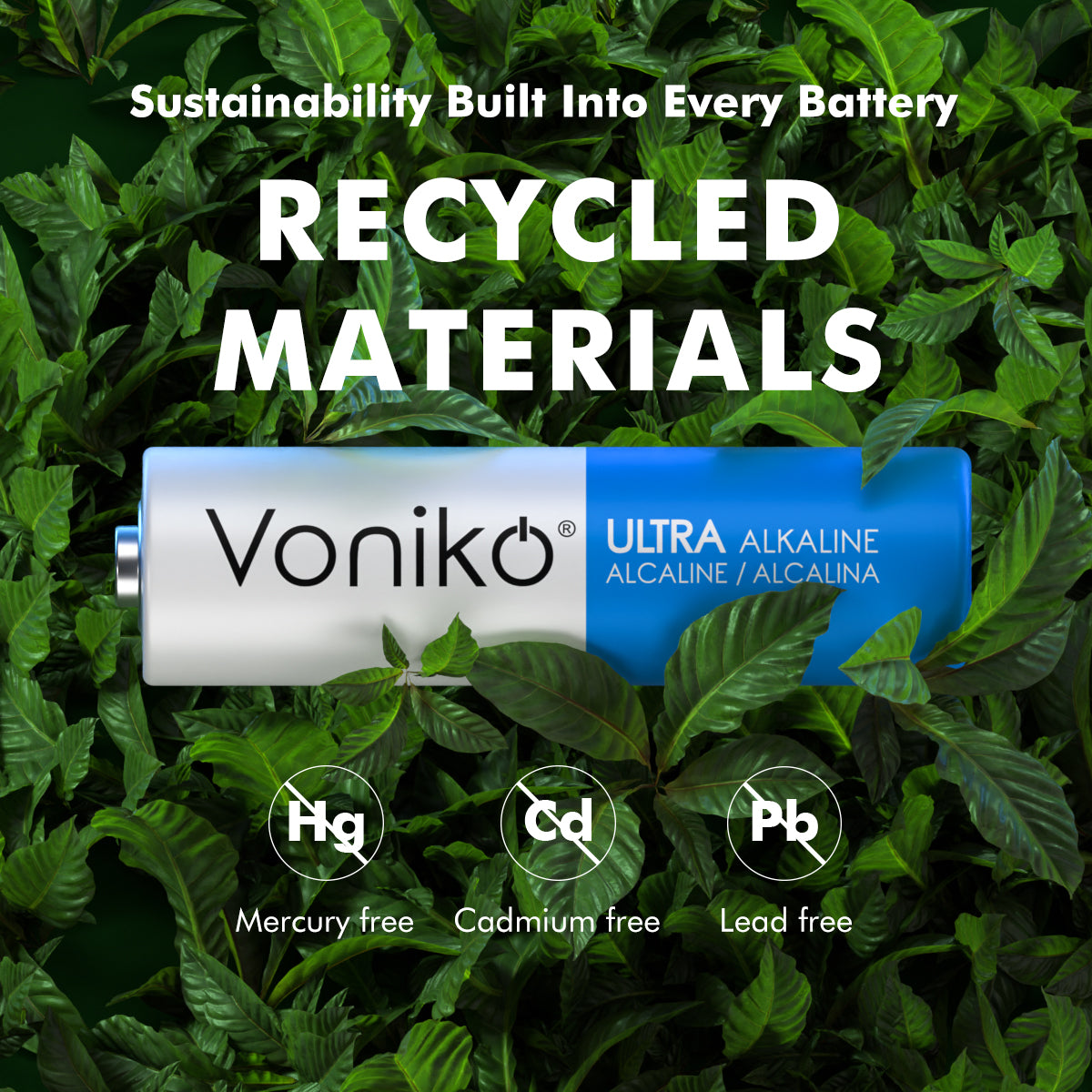 Voniko Premium Alkaline AA Batteries - Double A 1.5V 2900mAh (Non-Rechargeable)